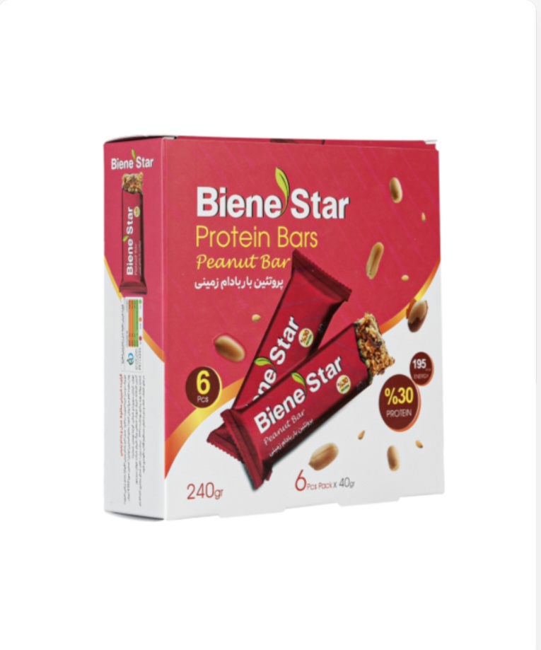 پروتئین بار بادام زمینی ، بسته ۶ عددی