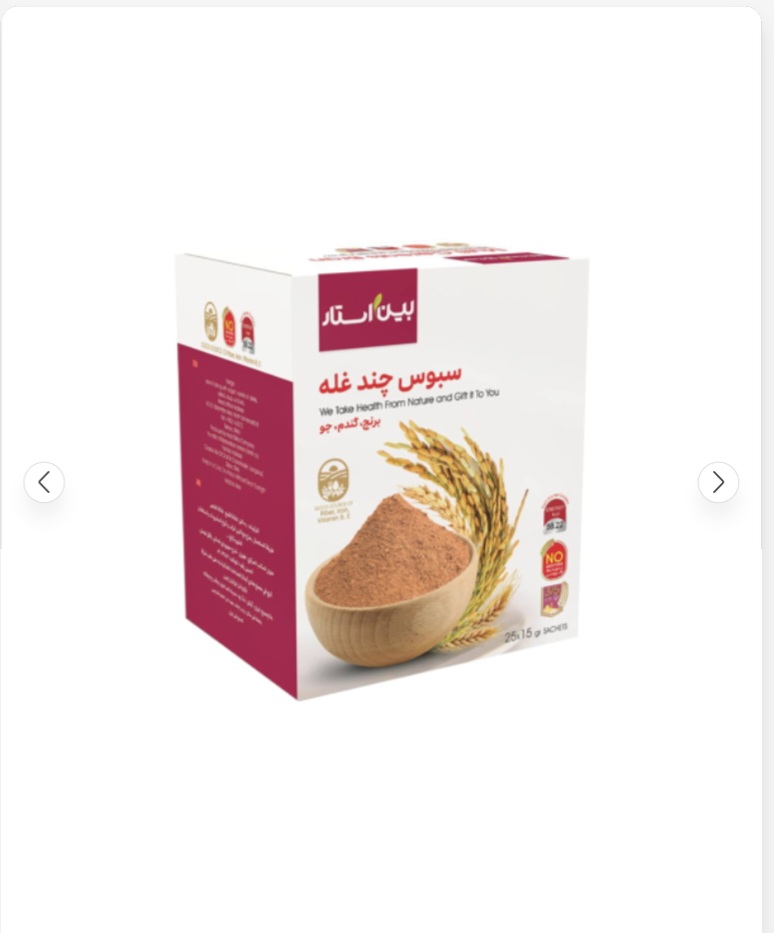 سبوس چند غله ۳۷۵ گرم  ، ۲۵ ساشه ۱۵ گرمی